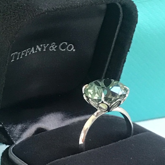 8koctagon Prasiolite Sparklers Ring 